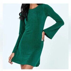 PRINCESS POLLY EMERALD GREEN LONG SLEEVE DRESS